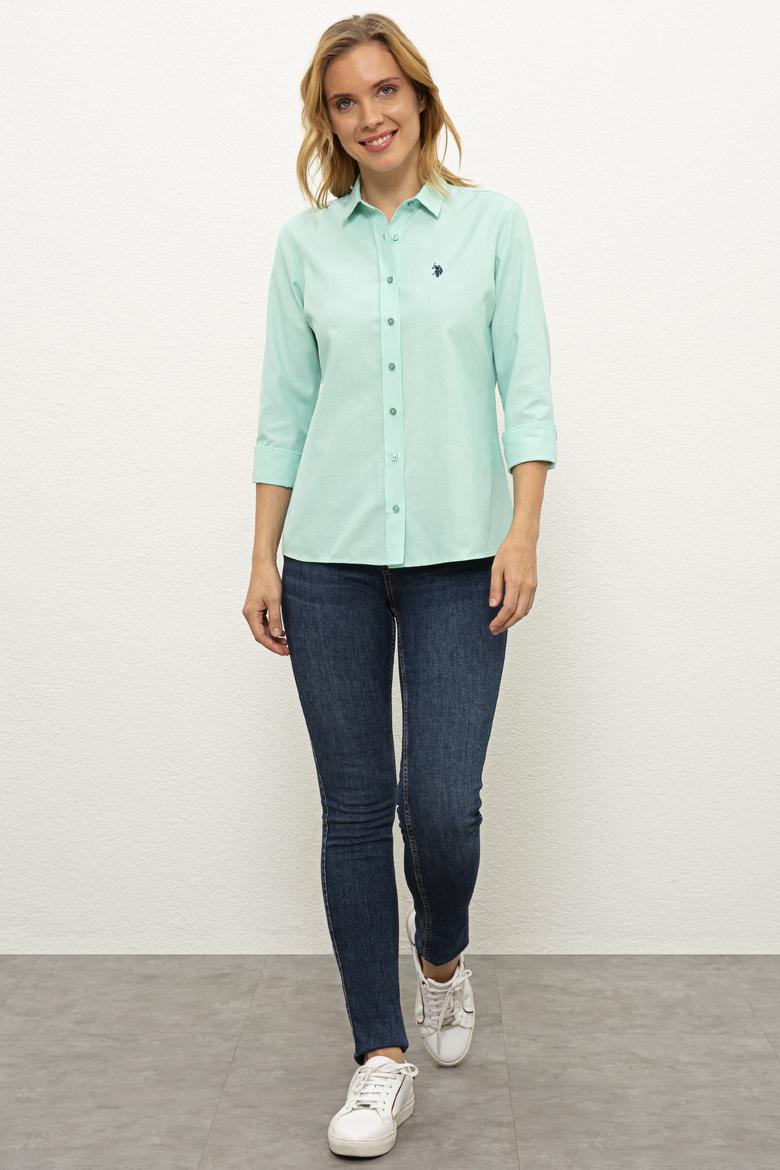 Kadın Yeşil Gömlek Uzunkol Basic - 50237226074