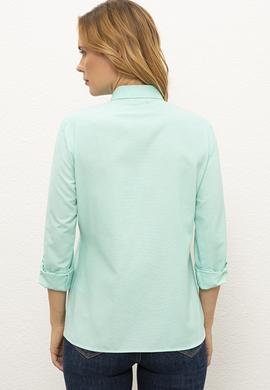 Kadın Yeşil Gömlek Uzunkol Basic - 50237226074