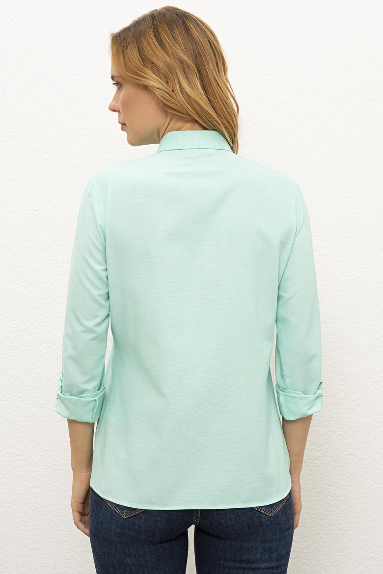Kadın Yeşil Gömlek Uzunkol Basic - 50237226074