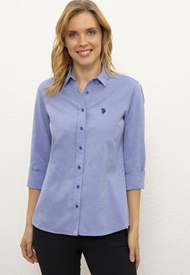 Kadın Mavi Gömlek Uzunkol Basic - 50237226042