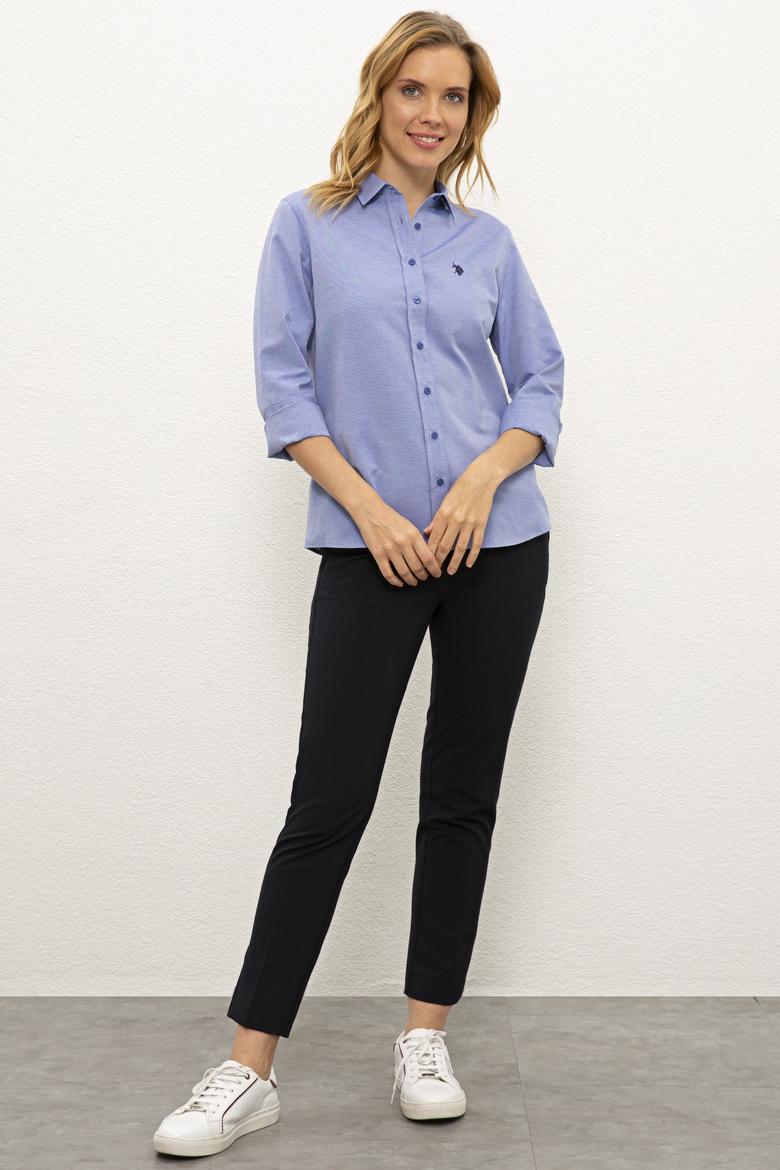 Kadın Mavi Gömlek Uzunkol Basic - 50237226042