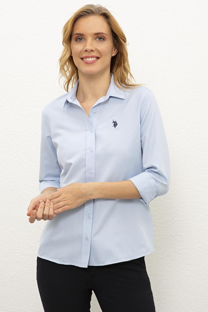Kadın Açık Mavi Gömlek Uzunkol Basic