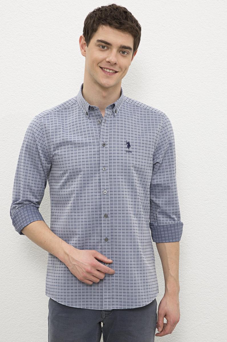 Erkek Lacivert Gömlek Uzunkol