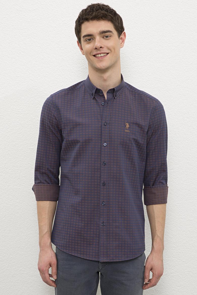 Erkek Kahverengi Gömlek Uzunkol