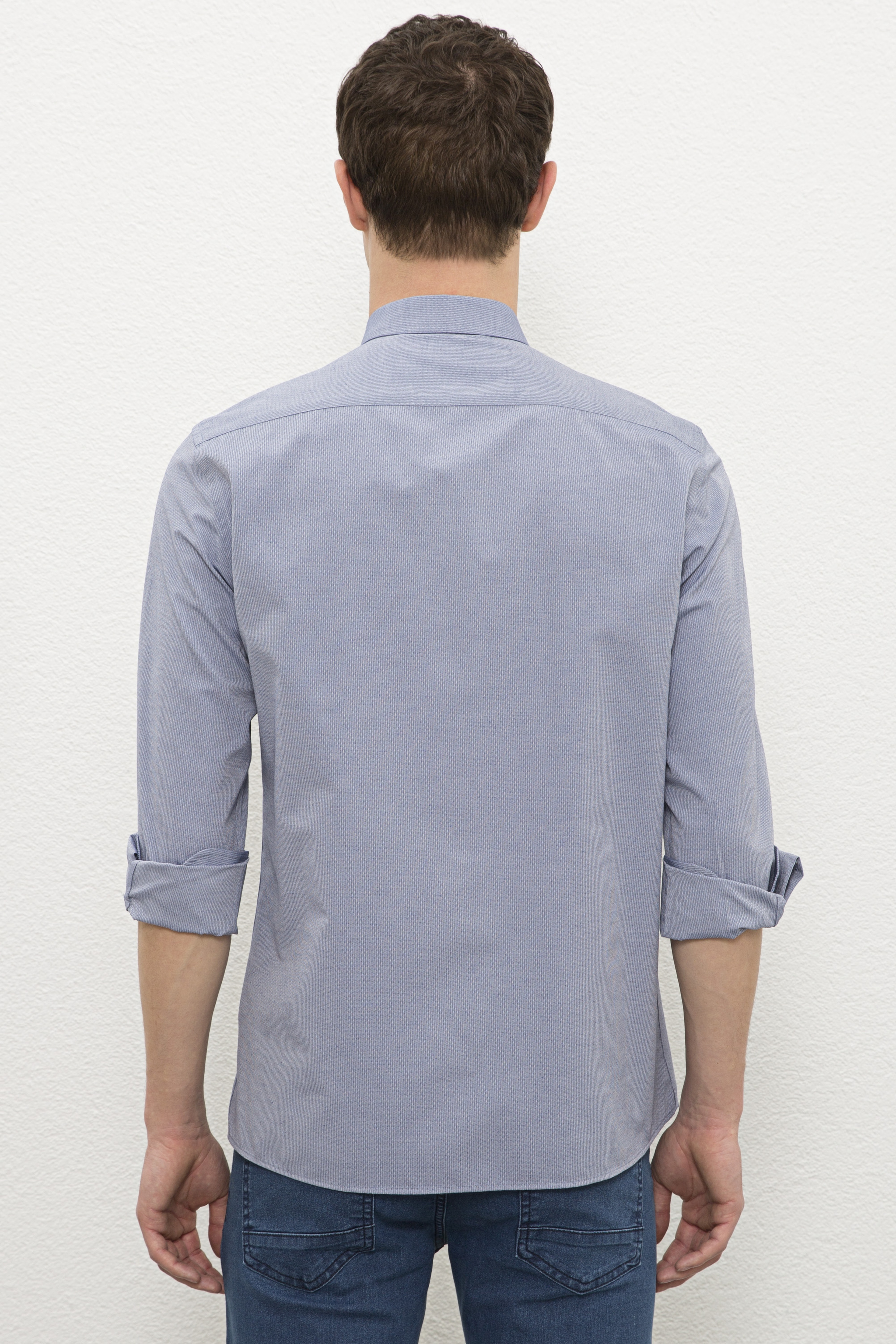 Erkek Mavi Gömlek Uzunkol - Image 3