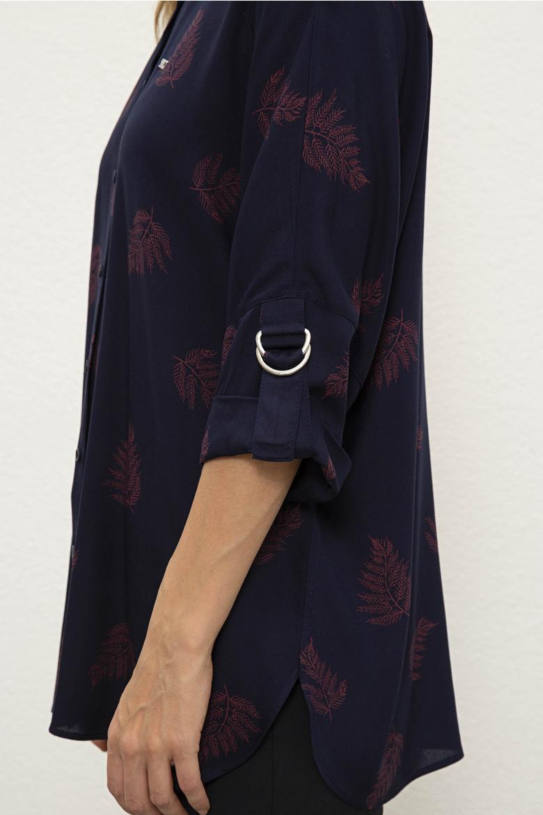 Kadın Lacivert Gömlek Uzunkol - 50225923001