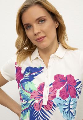 Kadın Beyaz Polo Yaka T-Shirt - 50225632014