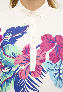 Kadın Beyaz Polo Yaka T-Shirt - 50225632014