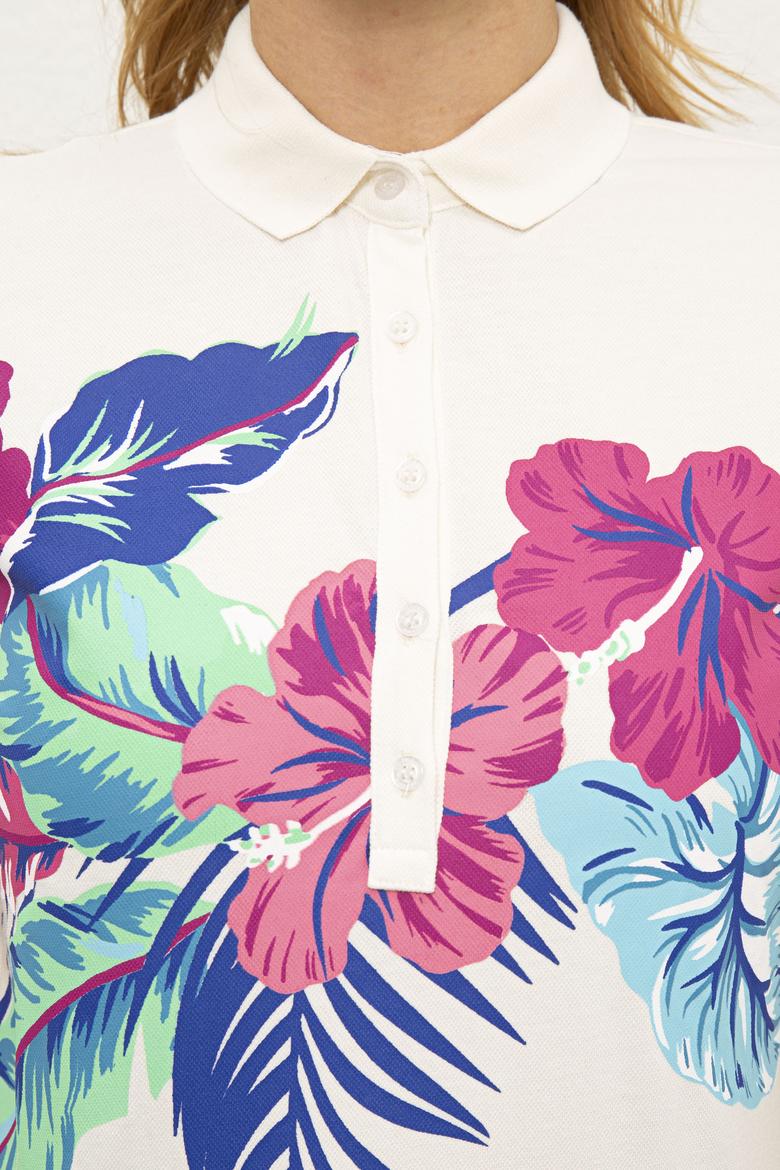 Kadın Beyaz Polo Yaka T-Shirt - 50225632014