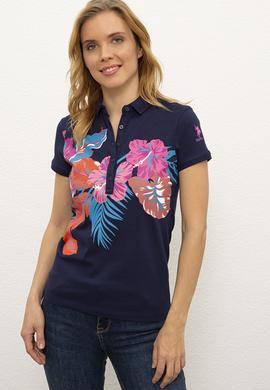 Kadın Lacivert Polo Yaka T-Shirt - 50225632005