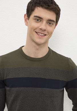 Erkek Antrasit Melanj Bisiklet Yaka Triko Kazak - 50207540045