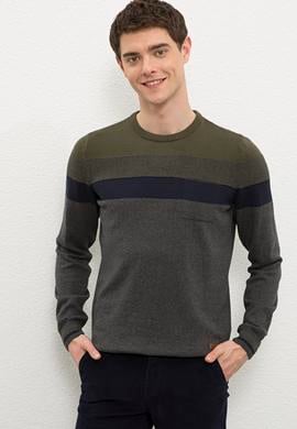 Erkek Antrasit Melanj Bisiklet Yaka Triko Kazak - 50207540045