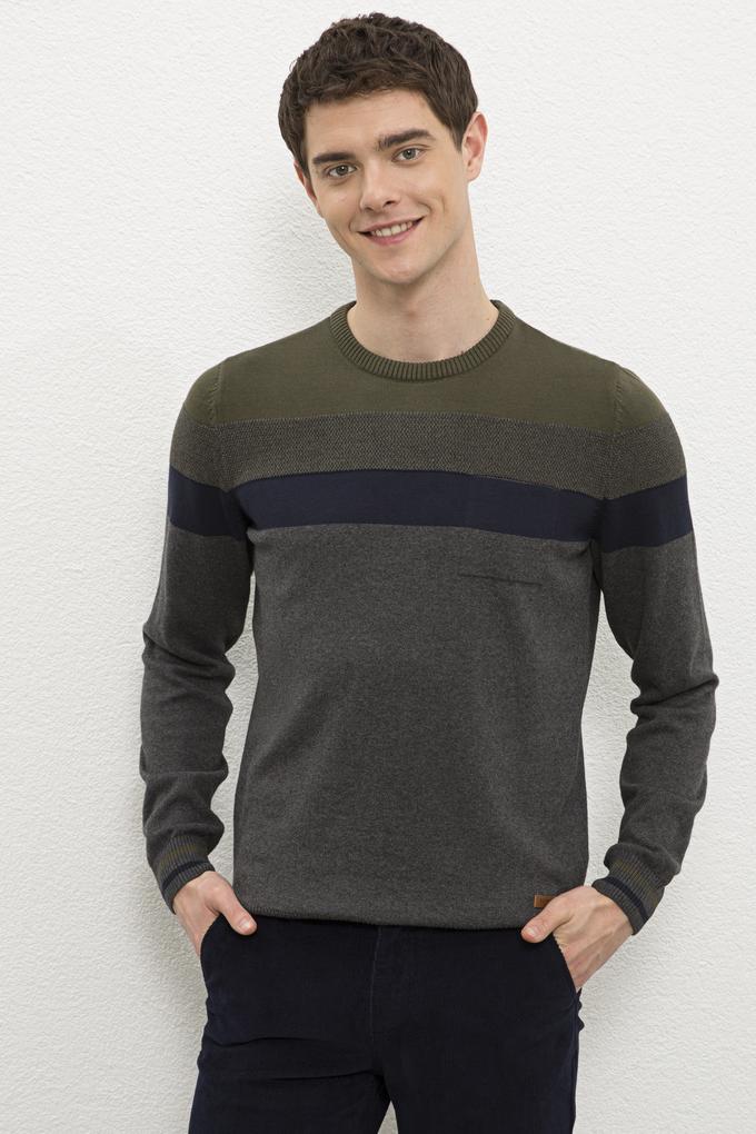 Erkek Antrasit Melanj Bisiklet Yaka Triko Kazak