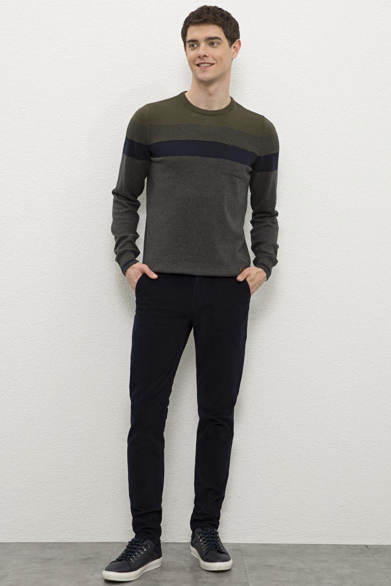 Erkek Antrasit Melanj Bisiklet Yaka Triko Kazak - 50207540045