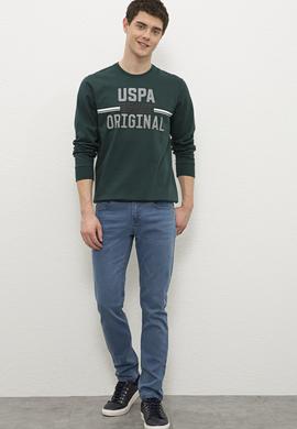 Erkek Mavi Denim Pantolon - 50231960019