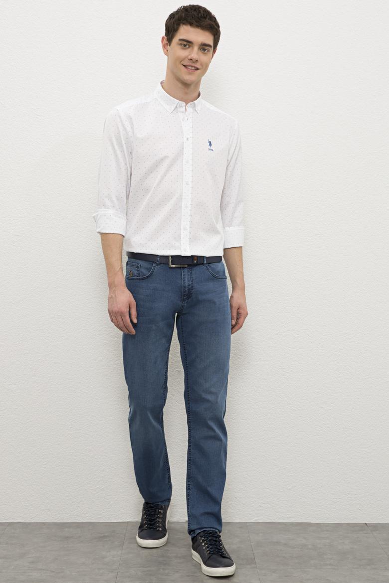 Erkek Mavi Denim Pantolon