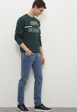 Erkek Mavi Denim Pantolon - 50231960019