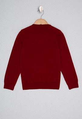 Kız Çocuk Kırmızı Triko Kazak - 50224699040