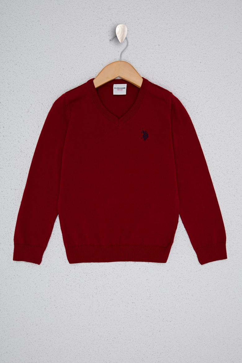 Kız Çocuk Kırmızı Triko Kazak