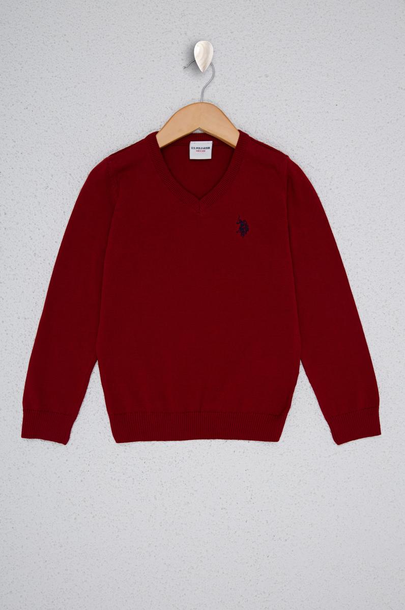 Kız Çocuk Kırmızı Triko Kazak