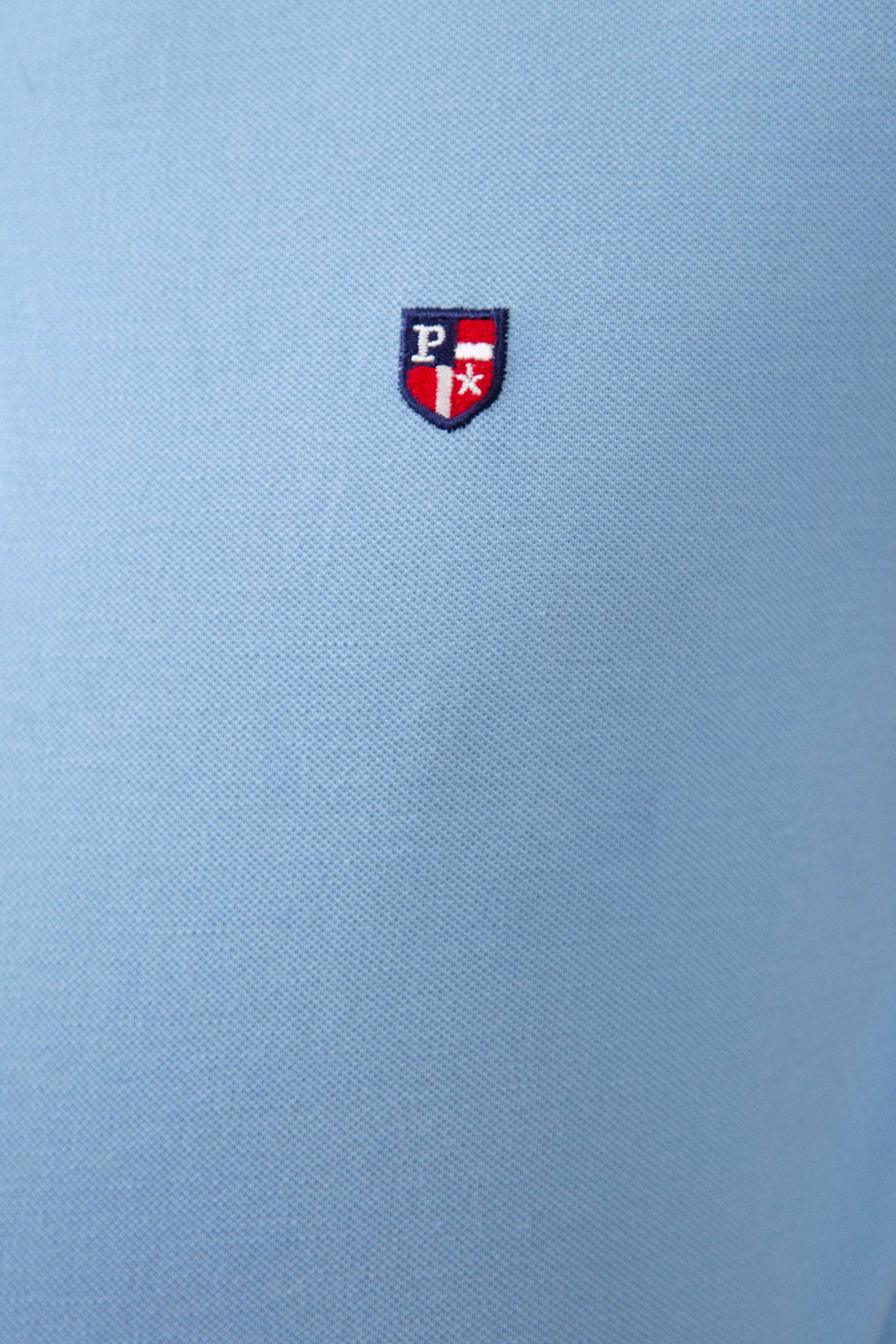 Erkek Mavi Polo Yaka T-Shirt Basic - Image 5
