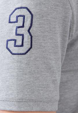 Erkek Gri Melanj Polo Yaka T-Shirt - 50206194039