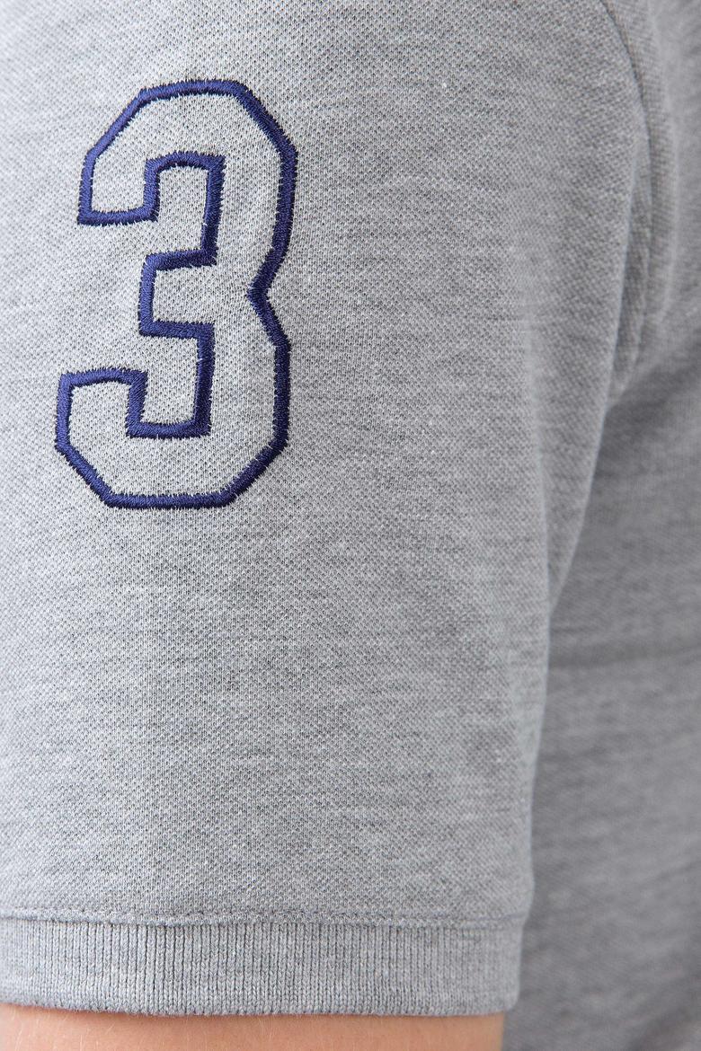 Erkek Gri Melanj Polo Yaka T-Shirt - 50206194039