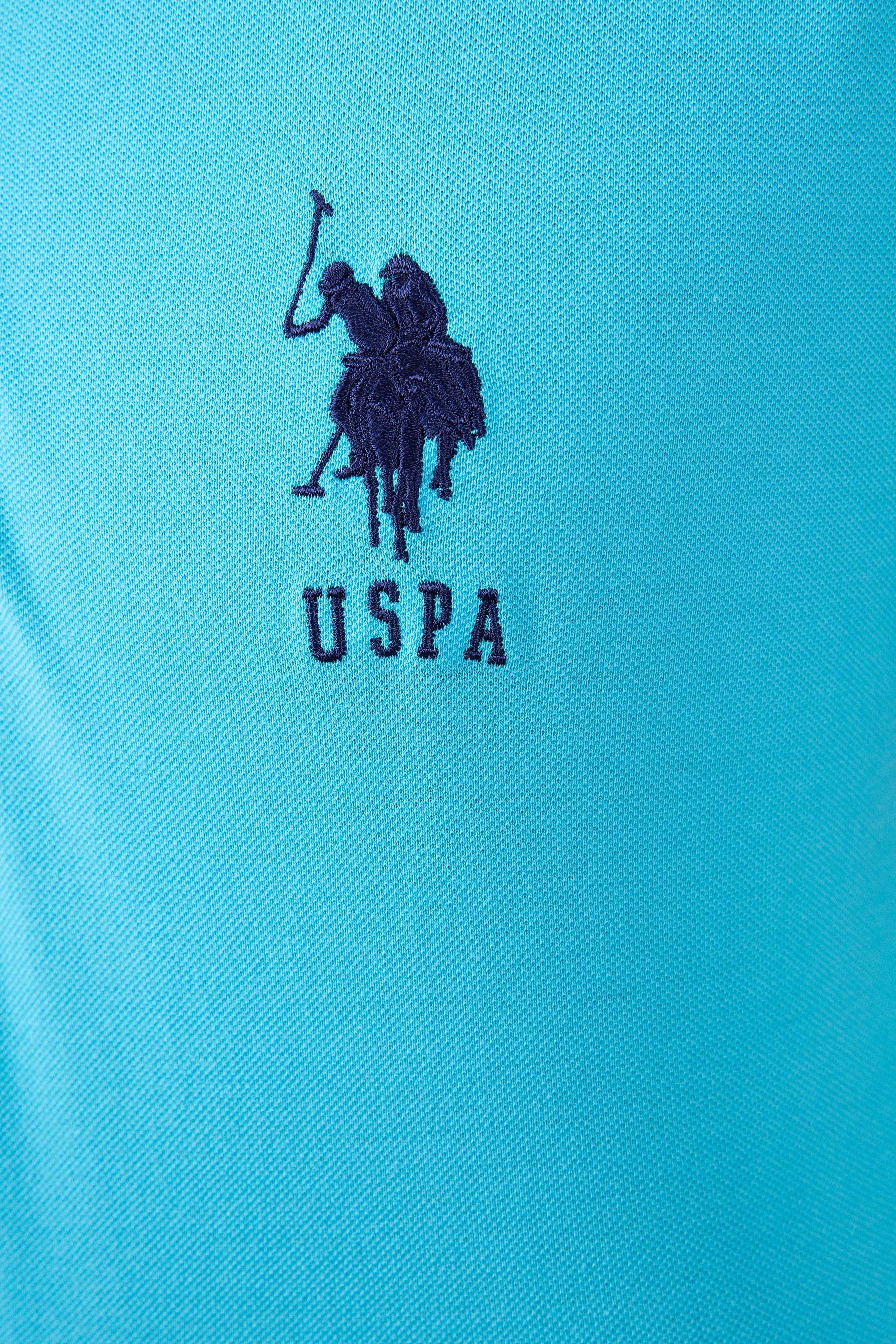 Erkek Mavi Polo Yaka T-Shirt - Image 5