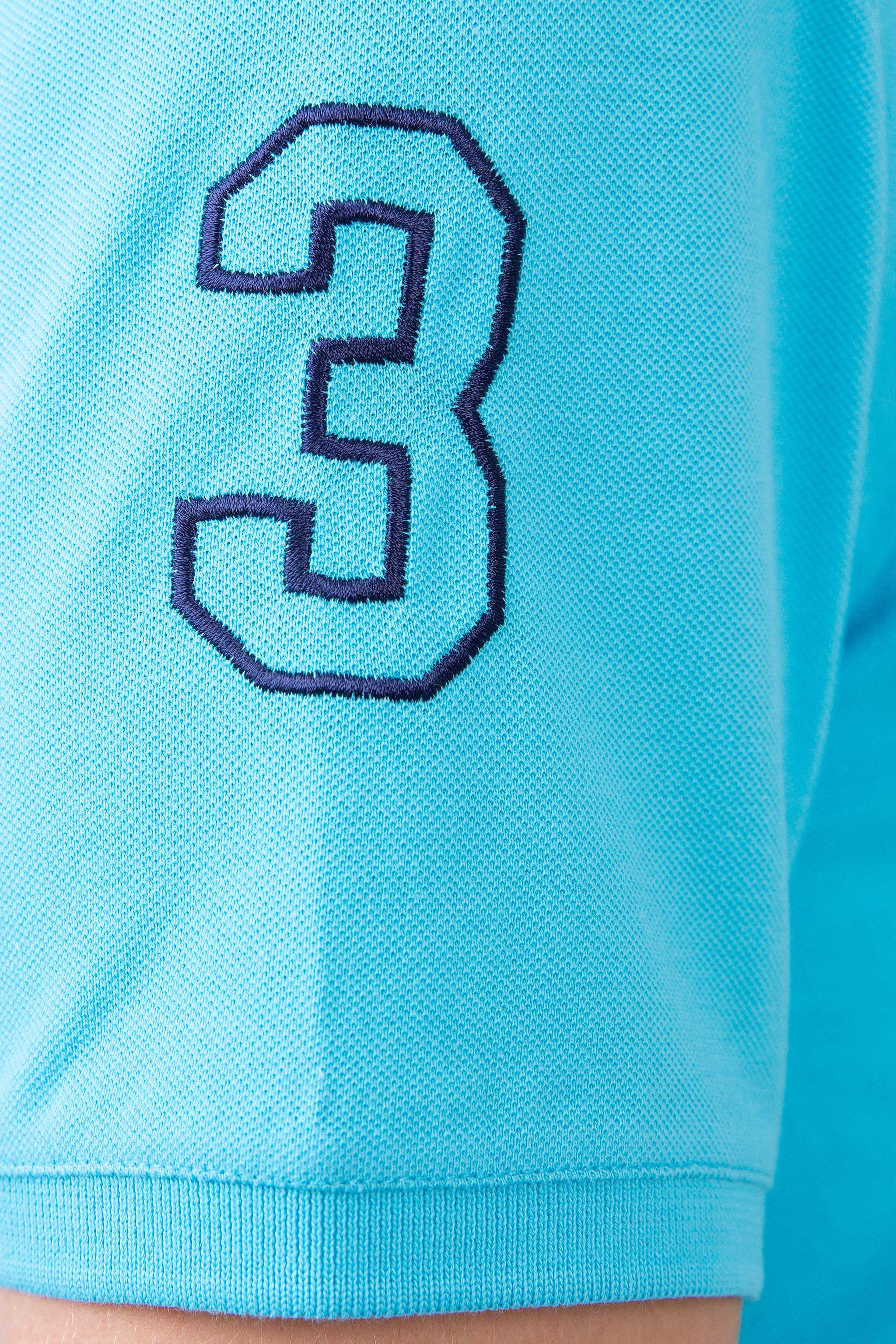 Erkek Mavi Polo Yaka T-Shirt - Image 6