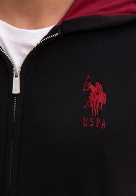 Erkek Siyah Kapüşonlu Fermuarlı Sweatshirt - 50207316007