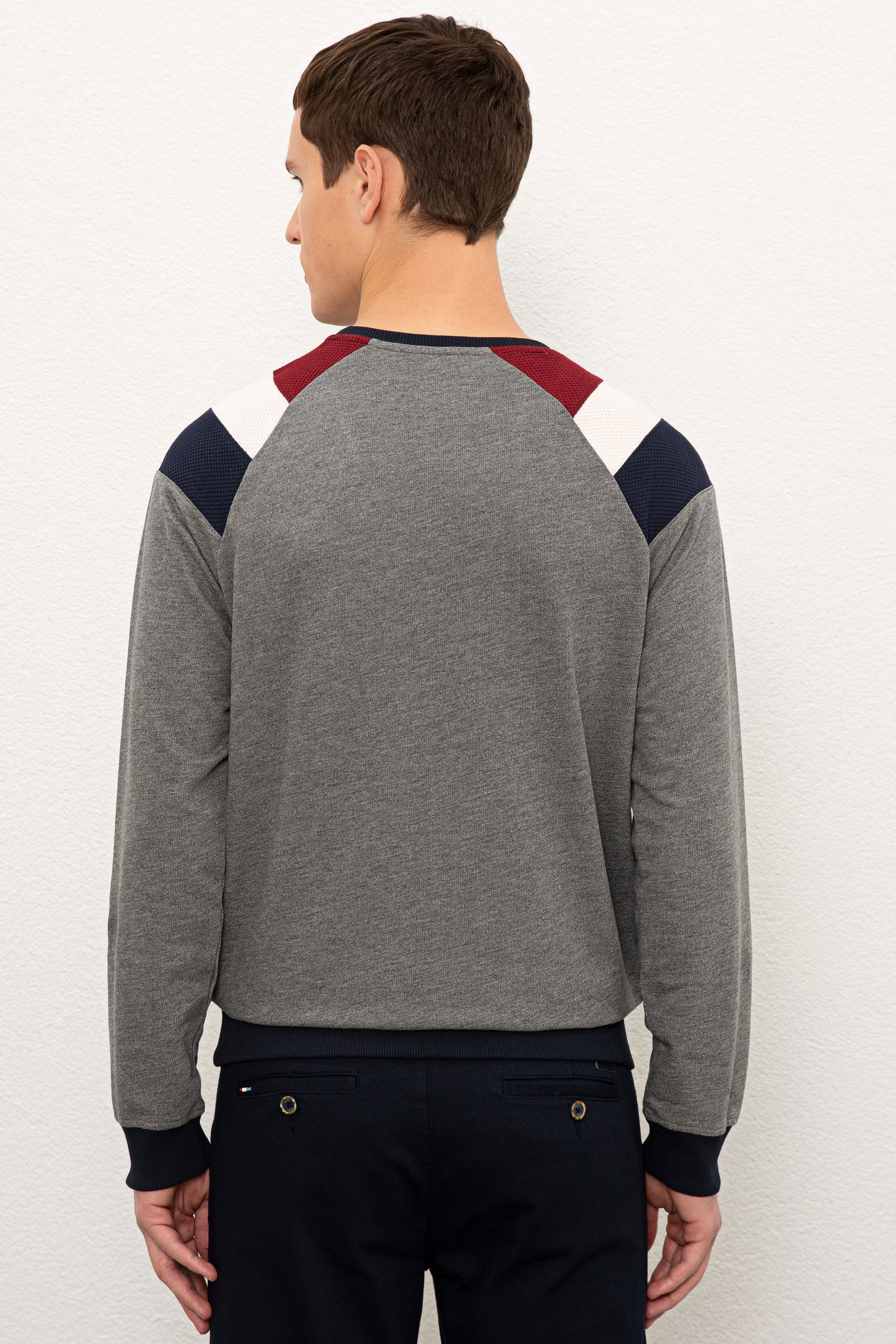 Erkek Antrasit Melanj Sweatshirt - Image 3