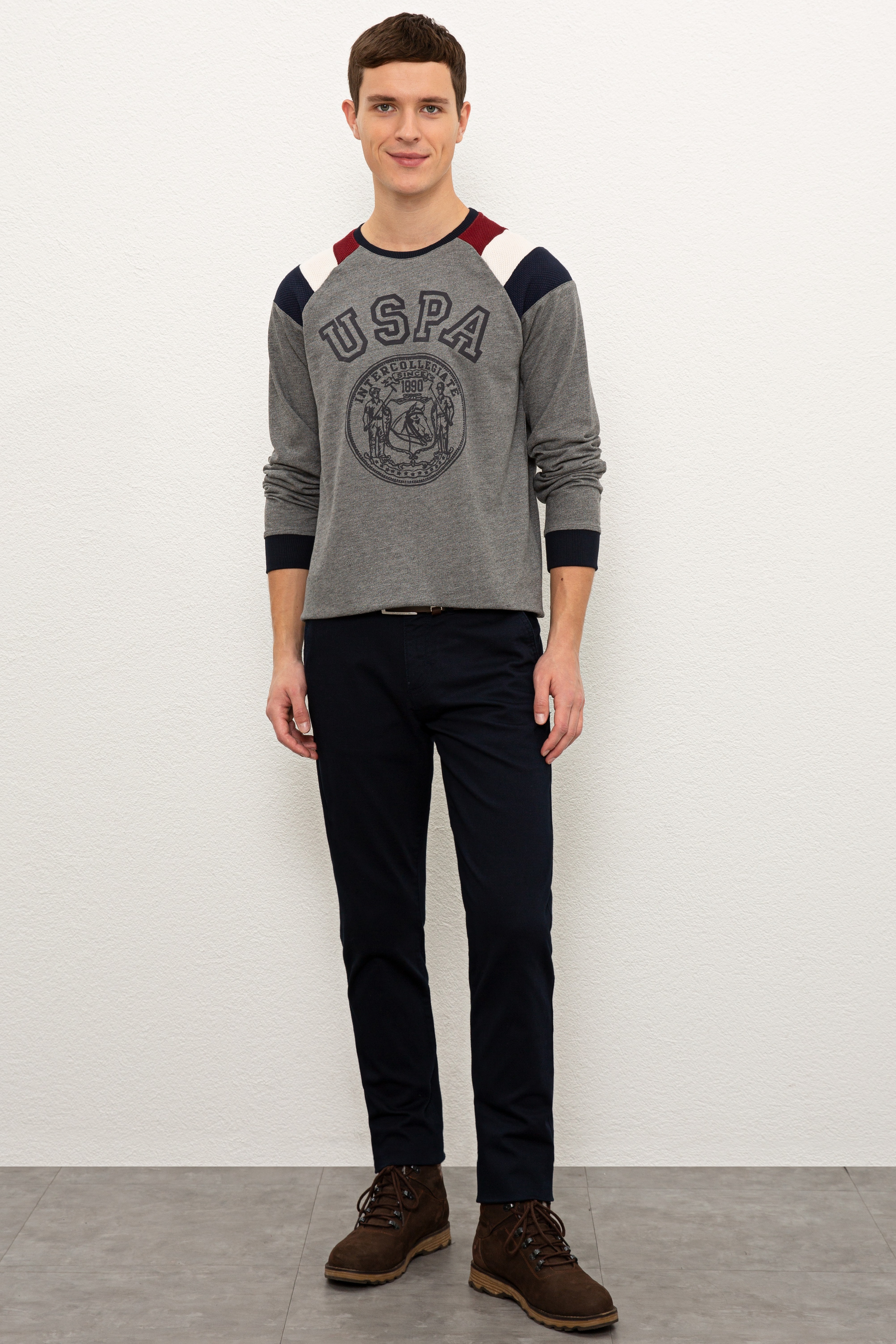 Erkek Antrasit Melanj Sweatshirt - Image 4