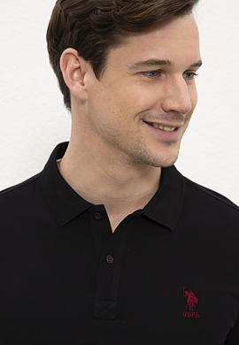 Erkek Siyah Polo Yaka T-Shirt Basic - 50218140042