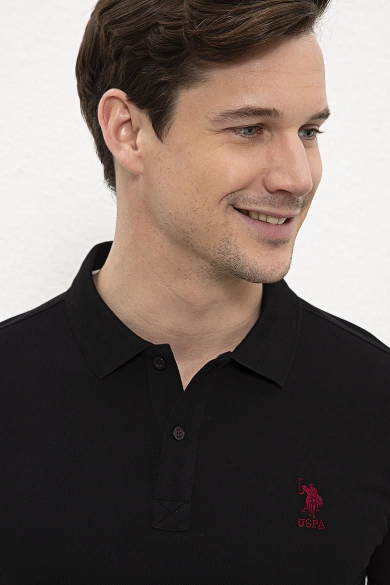 Erkek Siyah Polo Yaka T-Shirt Basic - 50218140042