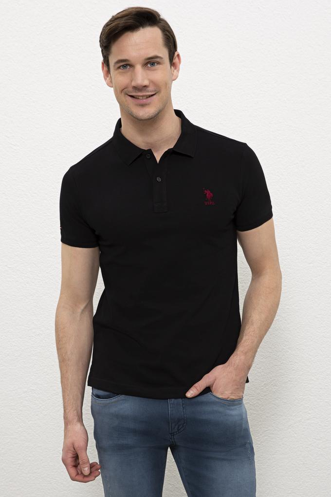 Erkek Siyah Polo Yaka T-Shirt Basic