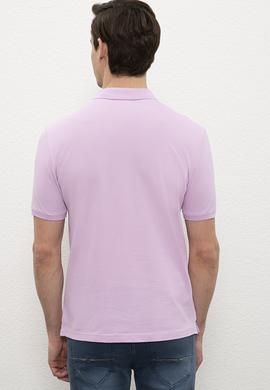 Erkek Lila Polo Yaka T-Shirt Basic - 50199833291