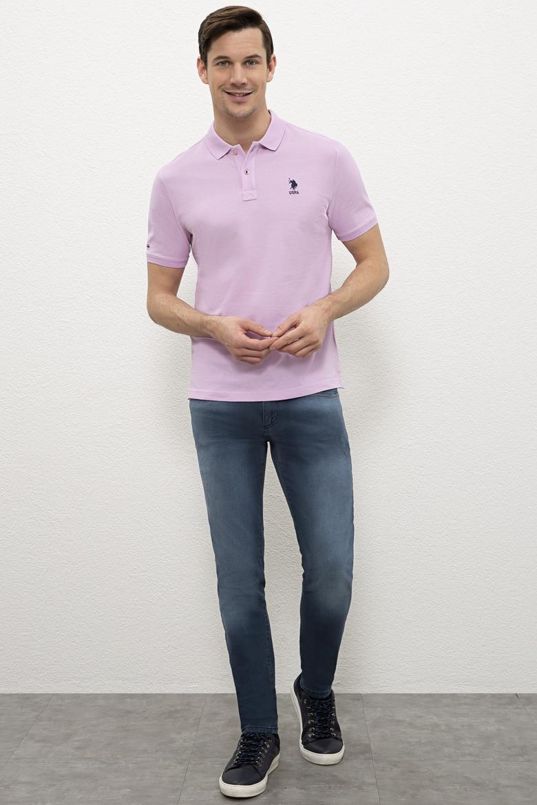 Erkek Lila Polo Yaka T-Shirt Basic - 50199833291