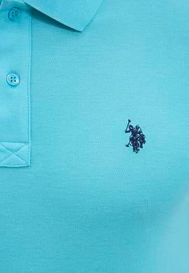 Erkek Turkuaz Polo Yaka Basic T-Shirt - 50217612373