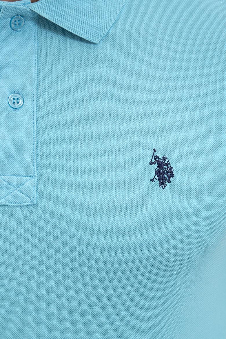 Erkek Turkuaz Polo Yaka Basic T-Shirt - 50217612373