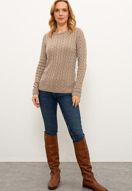 Kadın Camel Melanj Kazak - 50236207004