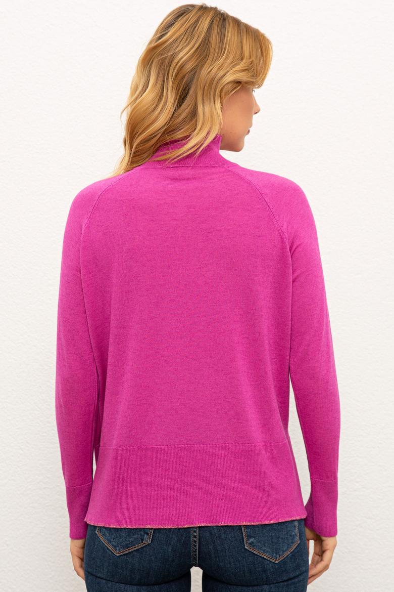 Kadın Fuşya Triko Kazak - 50236208022