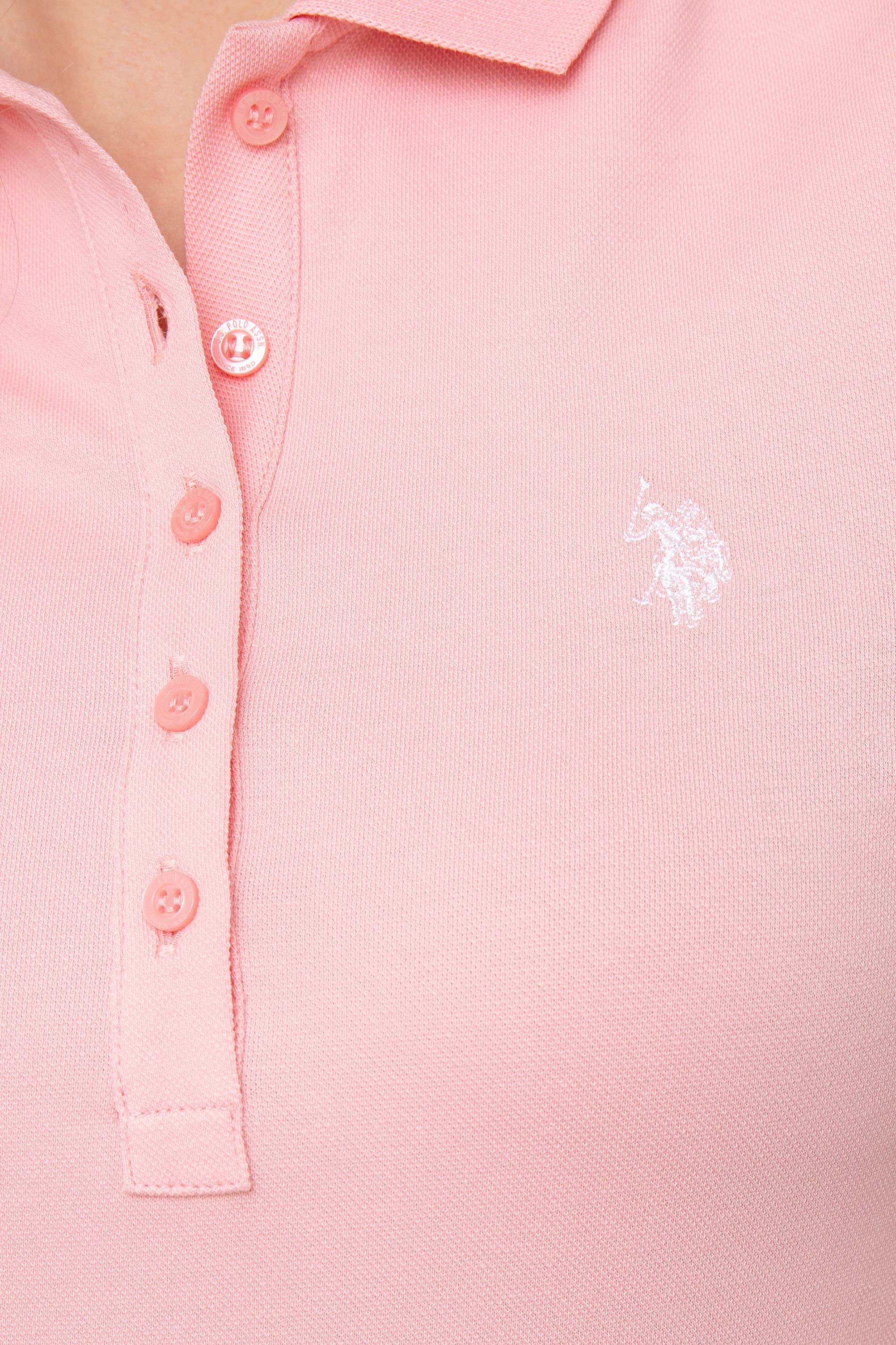 Kadın Pembe Polo Yaka T-Shirt Basic