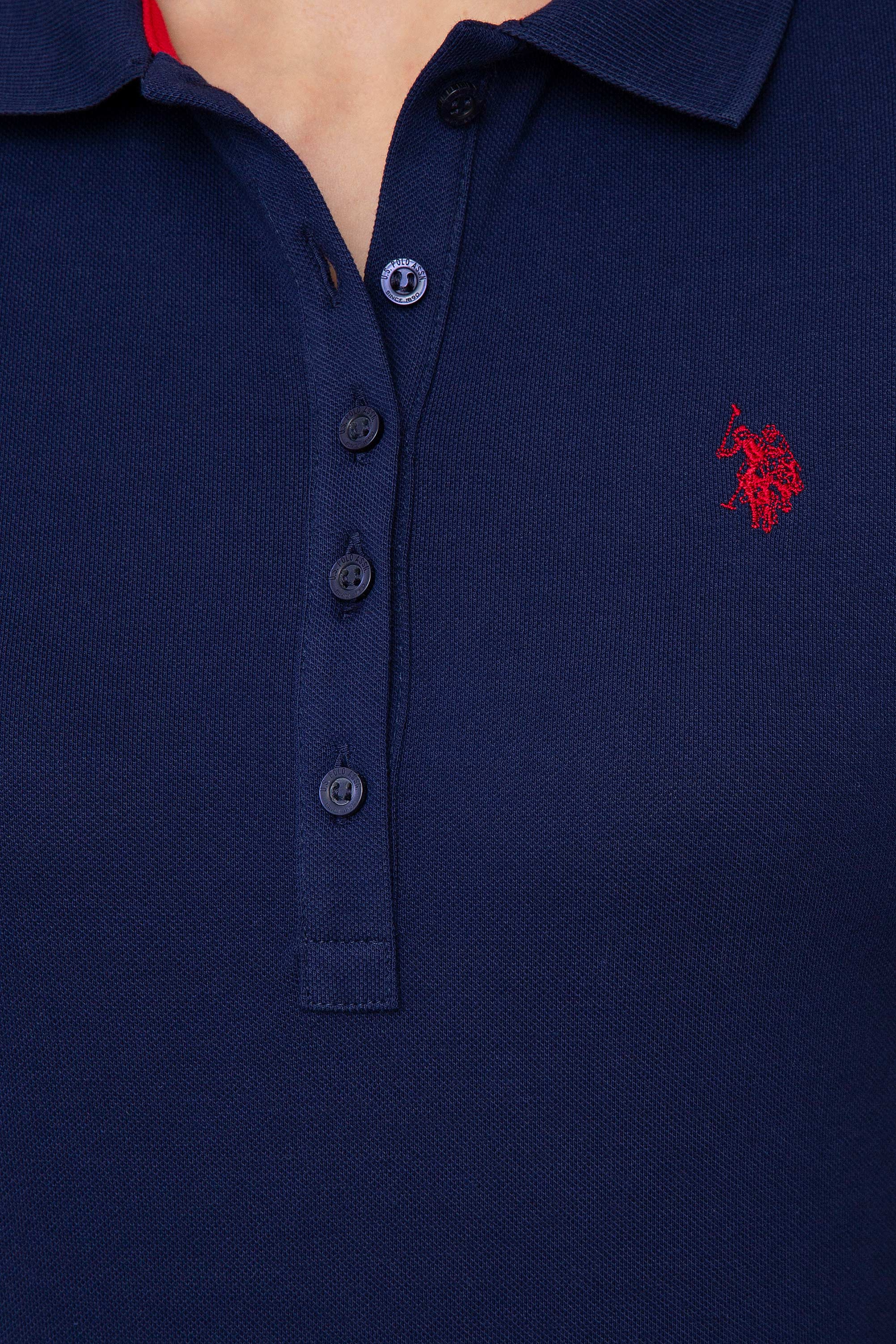 Kadın Lacivert Polo Yaka T-Shirt - Image 4