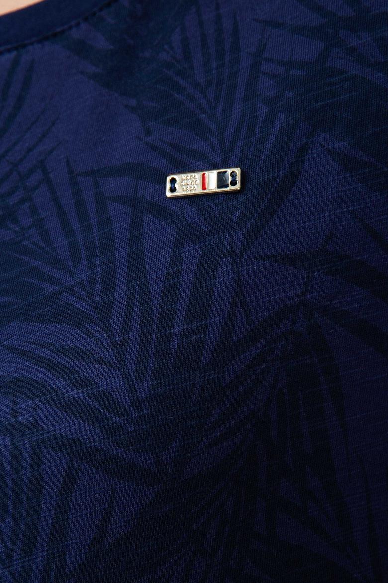 Kadın Lacivert Bisiklet Yaka T-Shirt - 50205183005