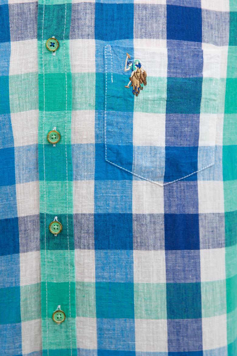 Erkek Yeşil Kareli Gömlek Kısakol - 50218672018