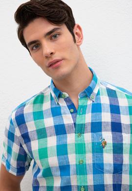 Erkek Yeşil Kareli Gömlek Kısakol - 50218672018