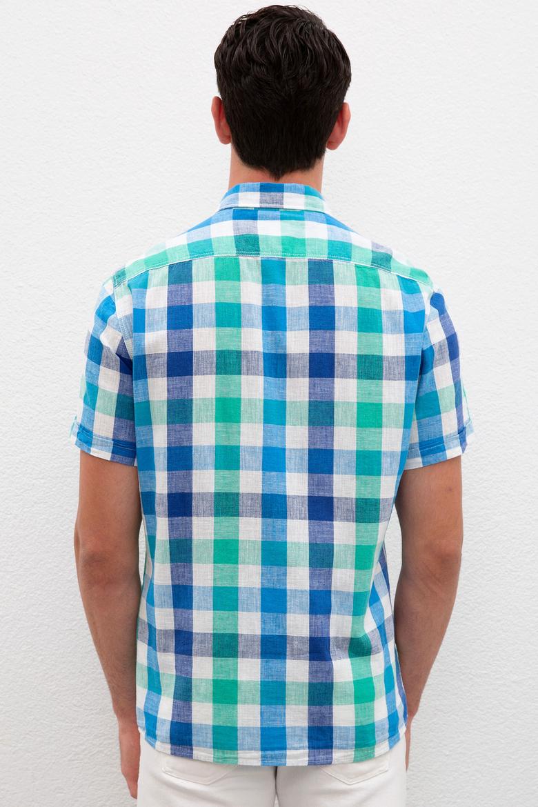 Erkek Yeşil Kareli Gömlek Kısakol - 50218672018