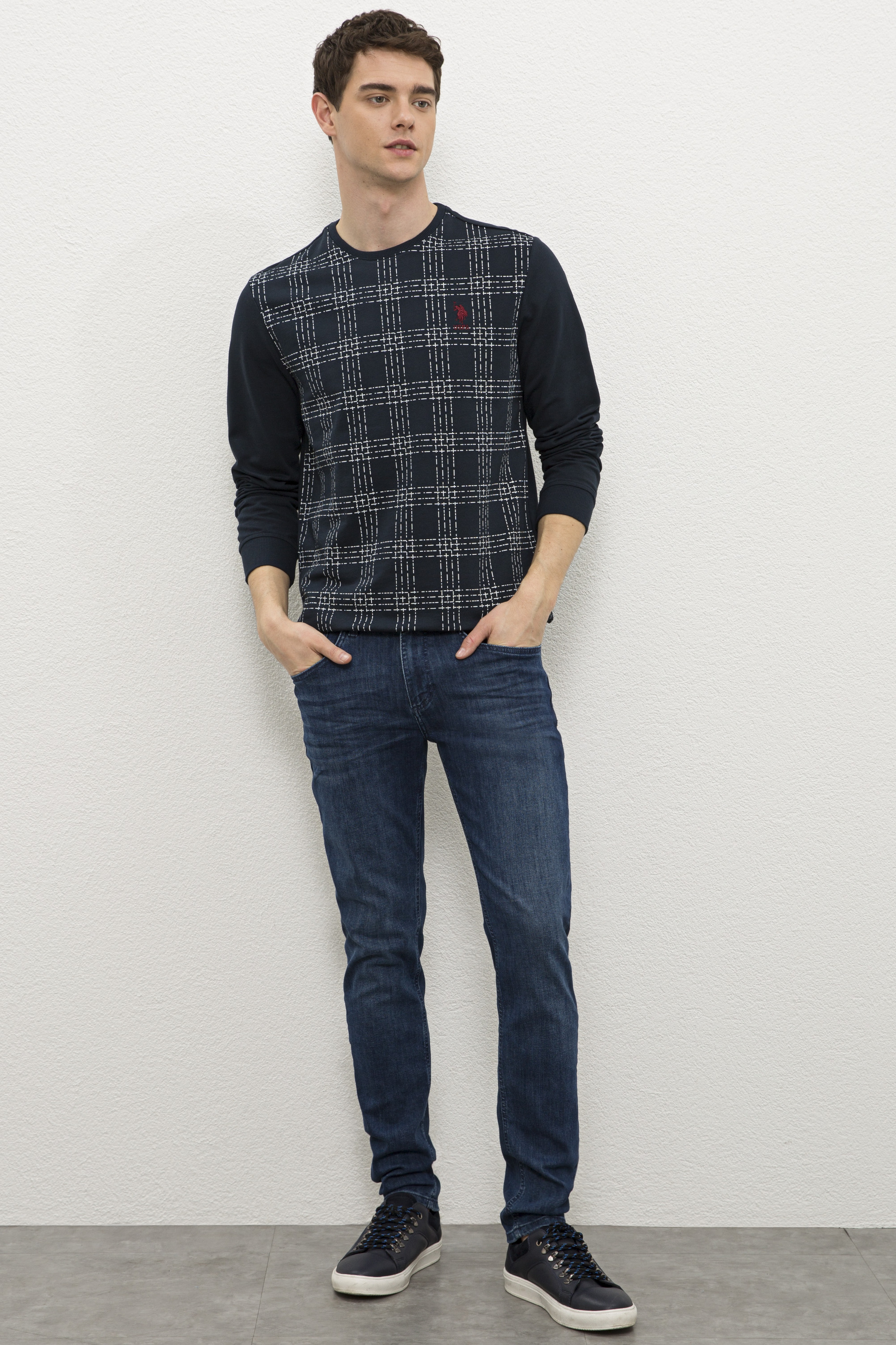 Erkek Lacivert Sweatshirt - Image 4