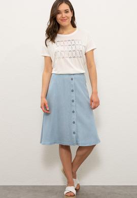 Kadın Mavi Jean Etek - 50203001006