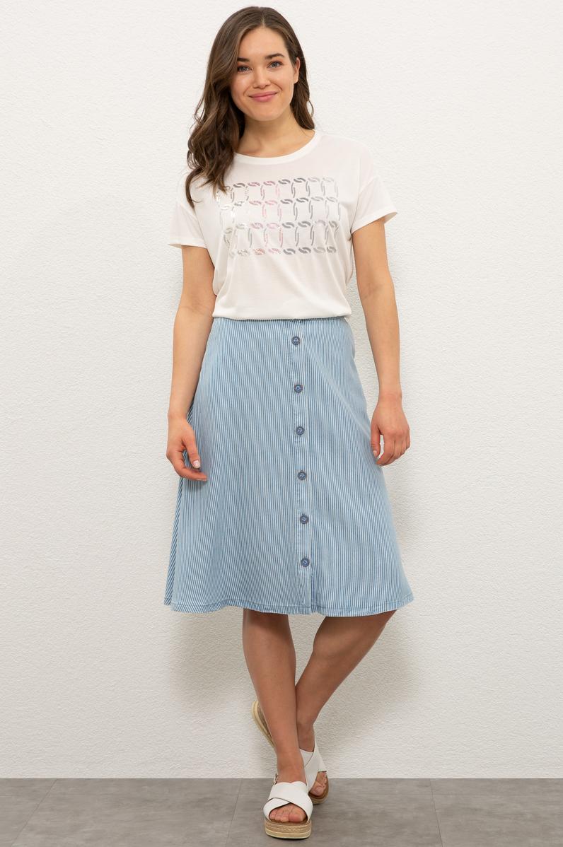 Kadın Mavi Jean Etek